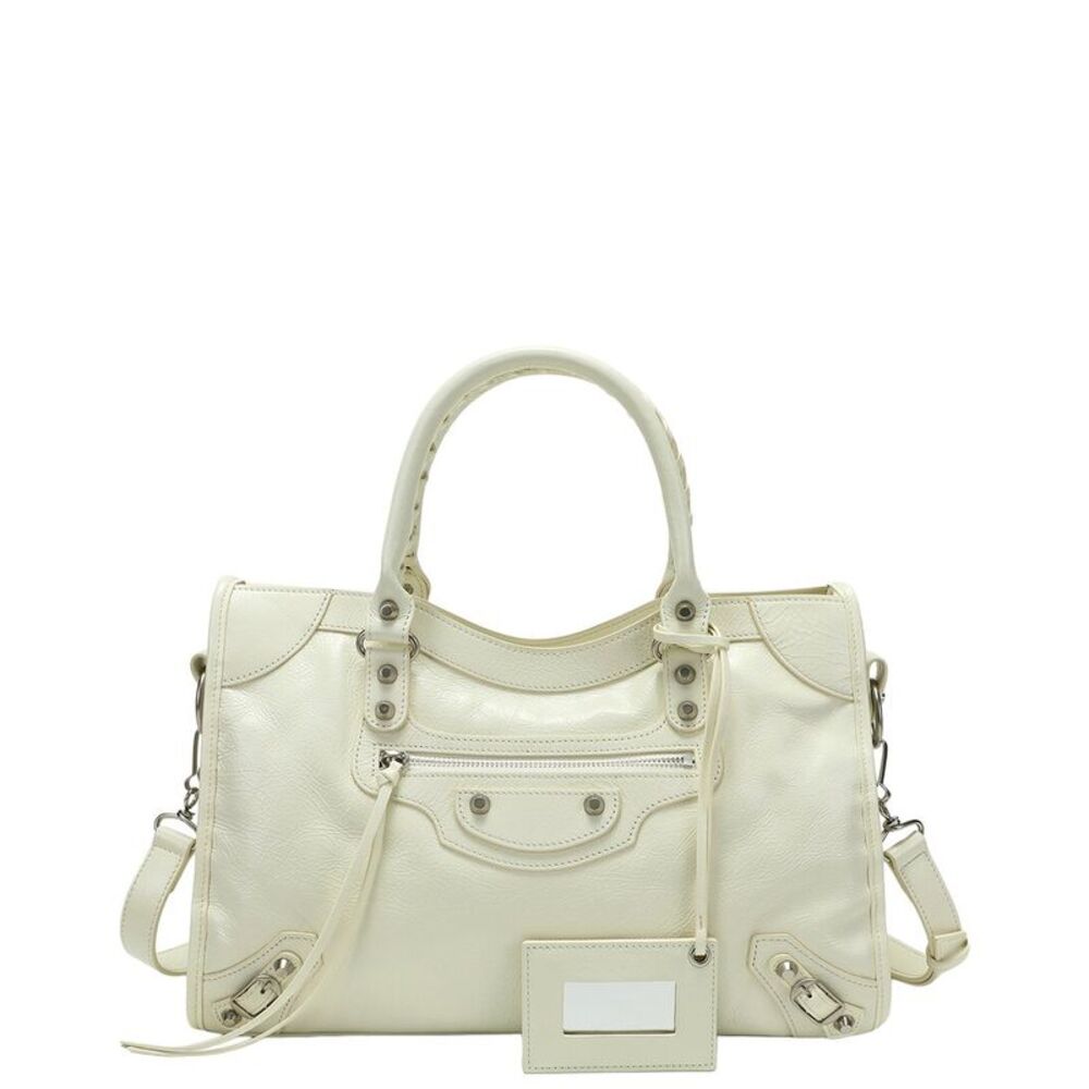 Tiffany & Fred Paris Distressed Leather Satchel, White